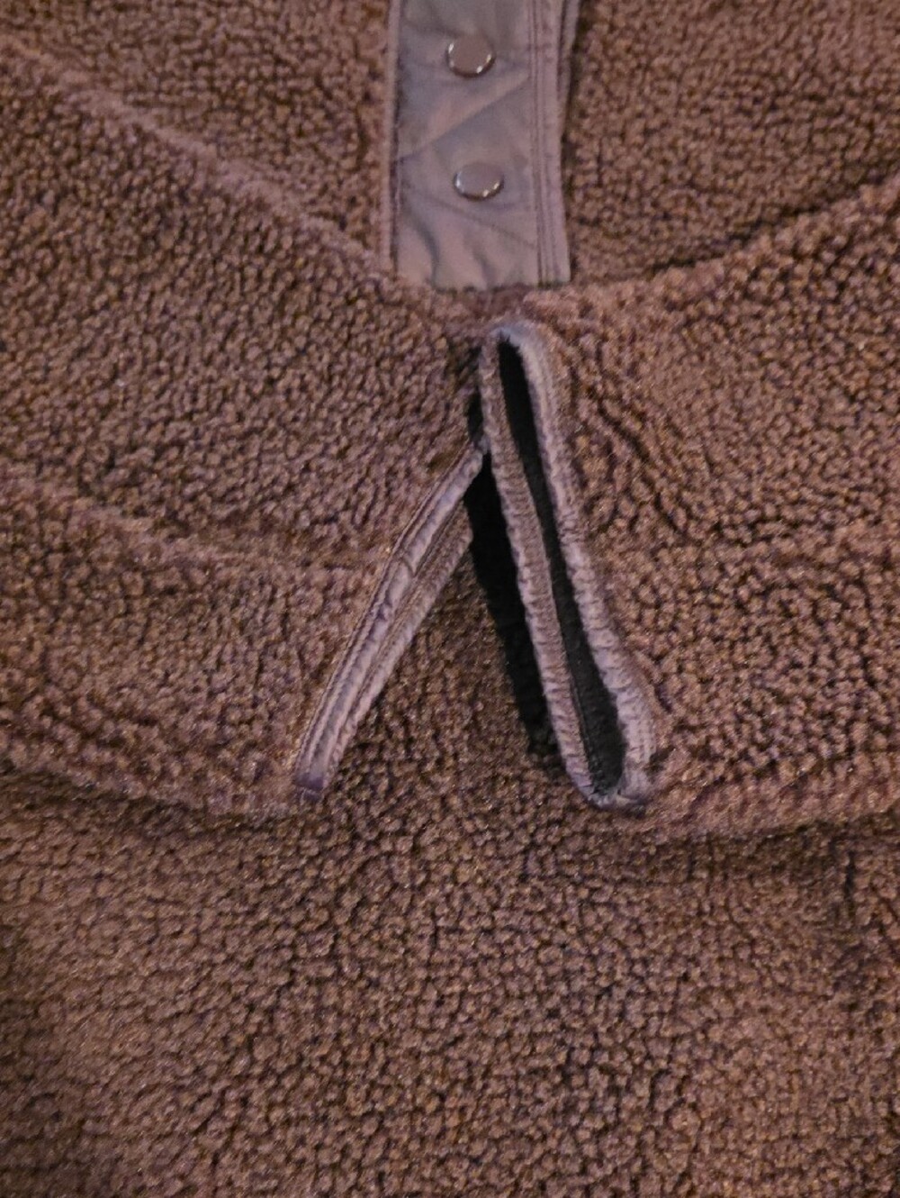 Athleta Deep Burgundy Sherpa Snap-Pullover Hoodie - Picture 3 of 5
